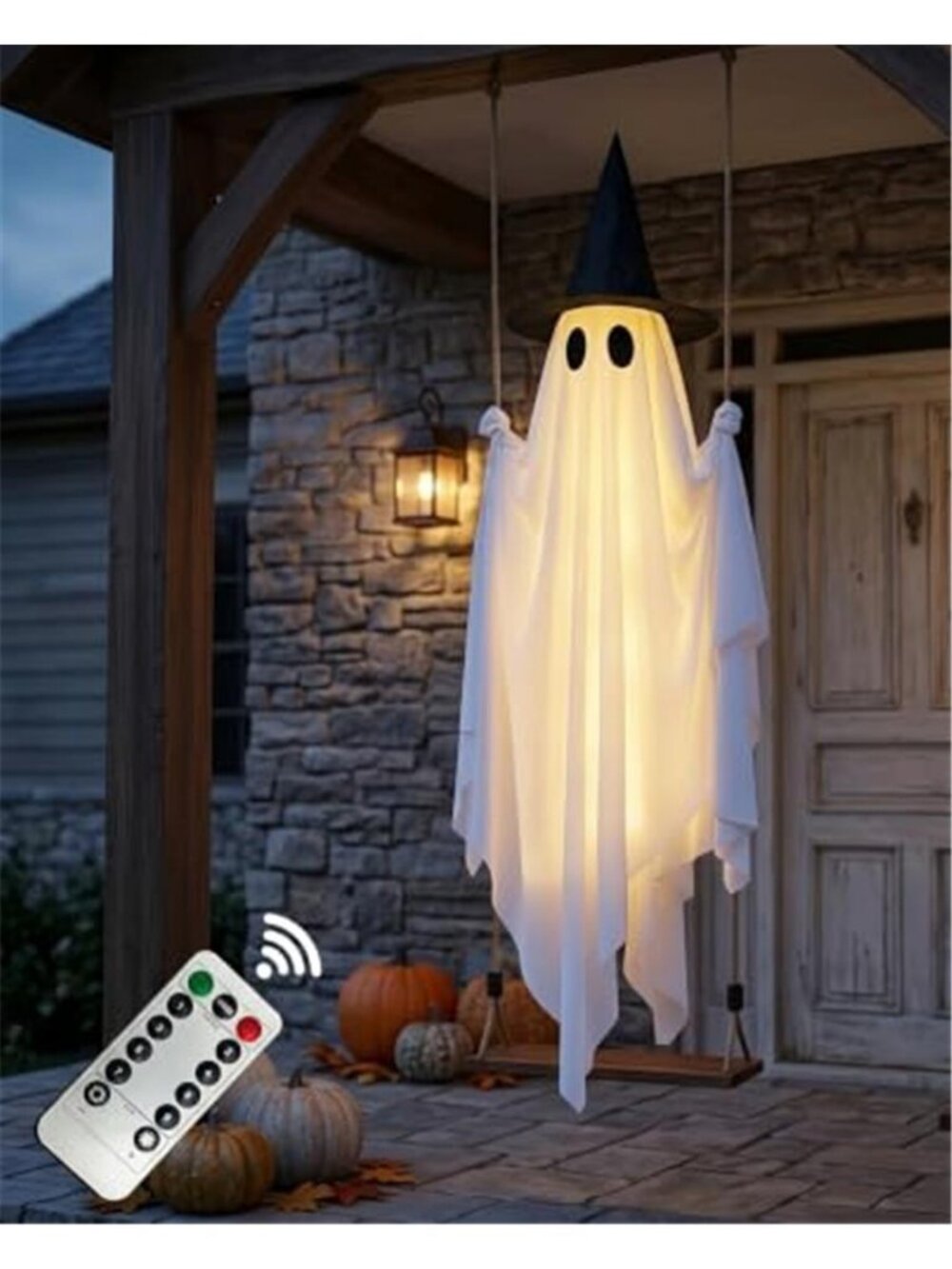 5FT Halloween Swinging Ghost Outdoor Decor,Spooky Hanging Ghost Decorations